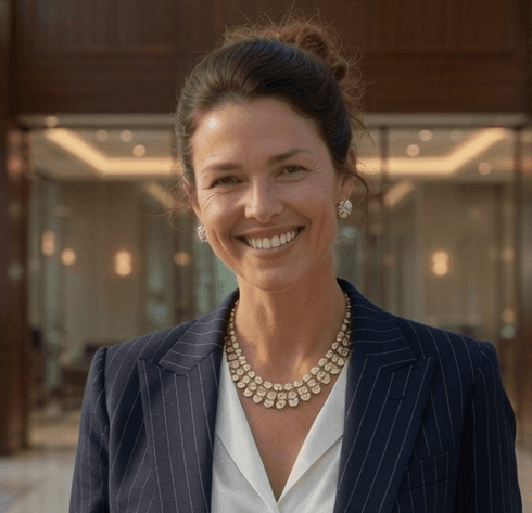 Portrait of Dr. Olivia Bennet, Co-Founder & Chief Intelligence Officer